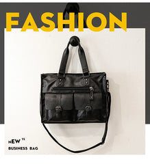 New Waterproof Men's Handbag British Fashion Style High-quality Large-capacity Multi-functional Business Computer Student Bag