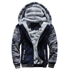 Men's Winter Jacket Camouflage Thicken Jackets Hooded Fleece Long Sleeve Down Jacket Man Casual Streetwear Men's Clothing