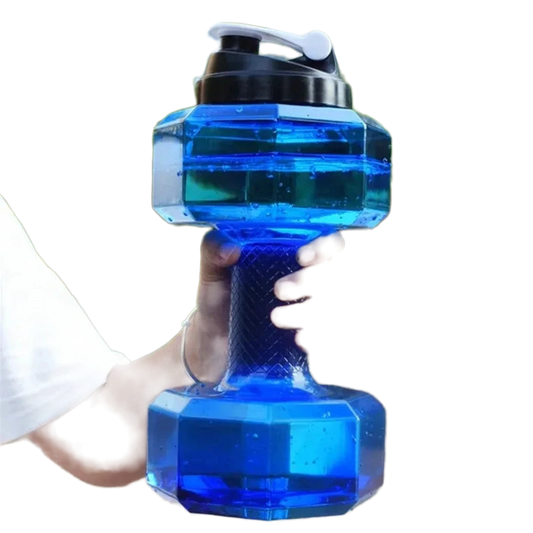 1pc 1500ml High Capacity Plastic Dumbbell Shaped Portable Water Bottle Creative Fitness Dumbbells Sport Bottle