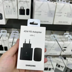 Original Samsung Charger 45w Super Fast Charge EU US Adapter USB C Samsung Galaxy S25 FE S25 S24 Ultra Plus S22 S23 A56 A54 A52s
