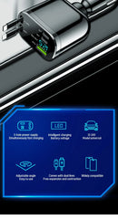 Ultra Fast Charging Five in One USB Car Phone Charger with Intelligent Digital Display and Dual PD Ports for Voltage Display