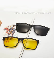 6-in-1 Magnetic Polarized Clip-On Sunglasses for Men & Women – Versatile & Stylish
