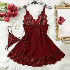 Elegant V-Neck Sleeveless Nightgown – Soft, Sexy &amp; Comfortable