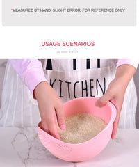 Rice Washing Filter Strainer Basket Colander Sieve Fruit Vegetable Bowl Drainer Cleaning