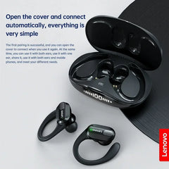 Lenovo XT80 True Wireless Earphones – Bluetooth 5.3, Noise Cancelling, Mic & Control, Waterproof Sport Earhooks