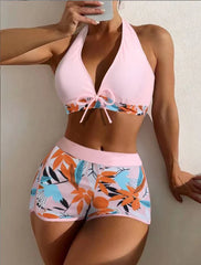 High-Waist Floral Bikini Set – Sporty &amp; Stylish Summer Swimwear