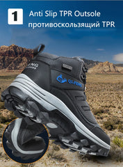 Brand Men Winter Snow Boots Waterproof Sneakers Plush Warm High Top Men's Boots Outdoor Male Hiking Boot Shoe Size 39-47