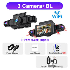  Dashcam for cars 4 Channel Black Box WiFi Driving Camera FHD 1080P Night Vision Loop Recording 24H Parking Mode car accessorie