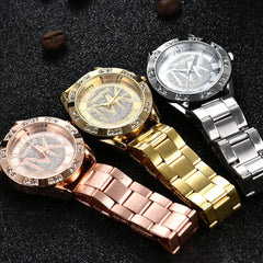 Women Crystal Diamond Watches Luxury Brand Gold WristWatch Stainless Steel Women's Watch Clock Leisure Reloj Mujer