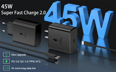 Original Samsung Charger 45w Super Fast Charge EU US Adapter USB C Samsung Galaxy S25 FE S25 S24 Ultra Plus S22 S23 A56 A54 A52s