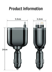 Ultra Fast Charging Five in One USB Car Phone Charger with Intelligent Digital Display and Dual PD Ports for Voltage Display