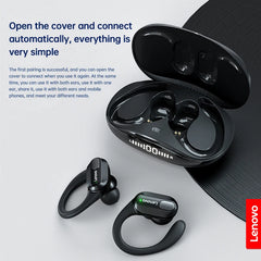 Lenovo XT80 Bluetooth 5.3 Sports Earbuds – HiFi Stereo, LED Power Display, Waterproof, with Mic