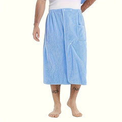 1 coral velvet men's bath towel-adjustable elastic bath towel-soft and skin-friendly, 31.5 * 55 inches, men's outdoor sauna skir