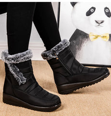 Women's Winter Boots Fur Winter Shoes For Women 2024 New Snow Boots Wedge Heels Ankle Botas Mujer Waterproof Winter Footwear