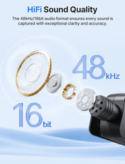 BOYA BY-V3 Wireless Lavalier Lapel Mirophone Noise-cancelling Rechargeable Mic for iPhone Android Camera Live Streaming Vlogging