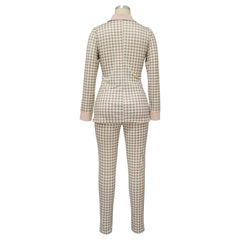 Women Two Piece Sets Outfits Elegant Tweed Slim