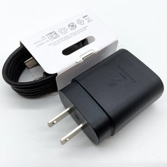 Samsung 25W US Plug Super Fast USB-C Charger PD Wall Power Adapter For Galaxy S24 S23 S22 S21 S20 Plus Note 20 Ultra A54 A56 A55