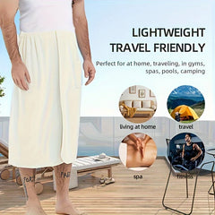 1 coral velvet men's bath towel-adjustable elastic bath towel-soft and skin-friendly, 31.5 * 55 inches, men's outdoor sauna skir