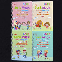 Sank Magic Practice Copybook Pen Preschools Kids Calligraphy English Verison Free Wiping Children Reusable Writing Book