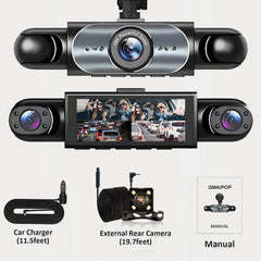 4 Channel Dash Cam 360° Car Video Recorder Black Box with Night Vision 24/7 Parking Monitor G-Sensor Loop Recording auto parts