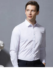 New Anti-Wrinkle Men's Shirts Long Sleeve Dress Shirts For Men Slim Fit Camisa Social Business Blouse Pocket White Shirt S-4XL