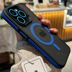 New Bicolor Matte Frosted Magnetic Phone Case For iPhone 17 16 15 14 Plus 13 12 11 Pro Max Translucent Shockproof Hard Cover