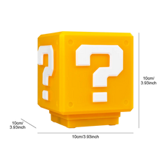 Super Mario Night Light with Music Anime Peripherals LED Question Mark Toad Children Bedroom Bedside Lamp USB Charging Gifts