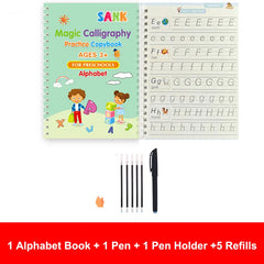 Sank Magic Practice Copybook Pen Preschools Kids Calligraphy English Verison Free Wiping Children Reusable Writing Book