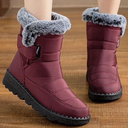Women's Boots 2023 New Winter Shoes For Women Heeled Winter Boots Waterproof Snow Boots Elegant Warm Fur Winter Footwear Female