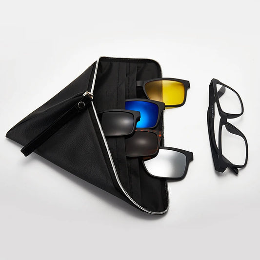 6-in-1 Magnetic Polarized Clip-On Sunglasses for Men & Women – Versatile & Stylish