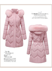 Women Down Cotton Jacket 2025 Mid Long Warm Ladies Outerwear Slim High-End Loose Women.