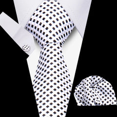 Elegant Ties For Men Gift Fashion Men Tie Set Striped Luxury Necktie Handchief Cufflinks 3 Pcs Business Wedding Suit Accessories