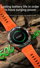 Smart Watch 3ATM Waterproof 1.53" KT76 Men Sport Compass LED Flashlight Heart Rate Health Sleep Analysis Bluetooth Call Watch