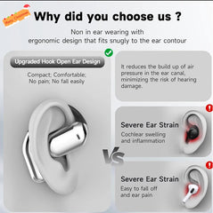 UYUXIO AI Translating Earphone OWS Real Time Translation Earbuds with 144 Languages Ear Buds with LCD Touch Screen Headphone