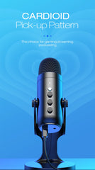 Haomuren USB Microphone for PC Mac Gaming Recording Streaming Podcast,Computer Condenser Mic with Phone Adapter Headphone Output