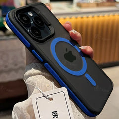 New Bicolor Matte Frosted Magnetic Phone Case For iPhone 17 16 15 14 Plus 13 12 11 Pro Max Translucent Shockproof Hard Cover