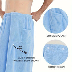 1 coral velvet men's bath towel-adjustable elastic bath towel-soft and skin-friendly, 31.5 * 55 inches, men's outdoor sauna skir