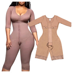 Full Body Colombian Girdles Shaper High Compression Bodysuits Postoperative Postpartum Lipo Arm Slimmer Waist Reducing Shapewear