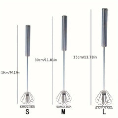 Stainless Steel Egg Beater Durable Semi-Automatic Mixer for Effortless Egg Cream Mixing Stirring and Beating for Kitchen Baking