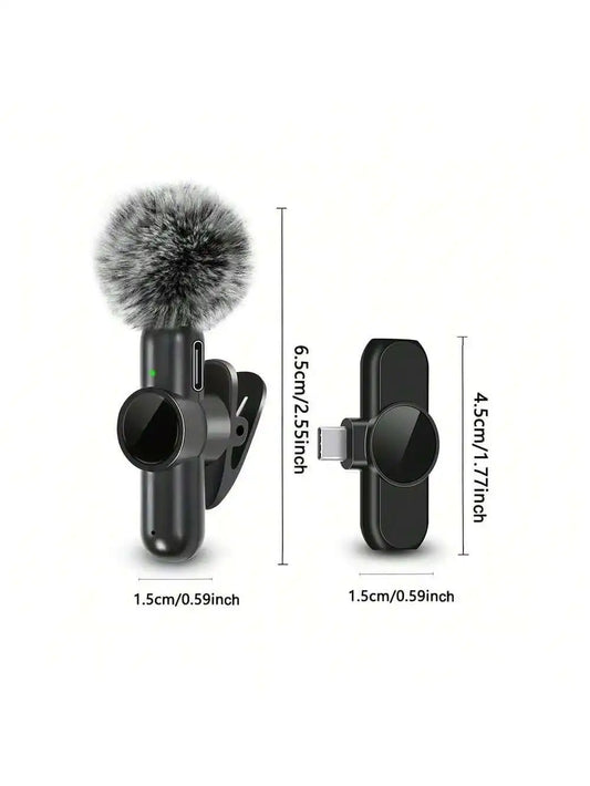 Wireless lavalier microphone, mini microphone, suitable for mobile live streaming, video recording and recording