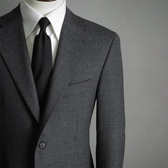 Fashion Gray Men Suits High-end Single Breasted Wedding Tuxedo Business Casual Office Male Suit Slim 2 Piece (Blazer+Pants)
