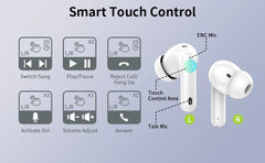 Wireless Earbuds with Bluetooth 5.3, In-Ear Headphones Featuring 4 ENC Mics and 36 Hours of Playtime, LED Display Included.