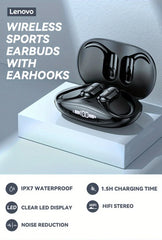Lenovo XT80 True Wireless Earphones – Bluetooth 5.3, Noise Cancelling, Mic & Control, Waterproof Sport Earhooks