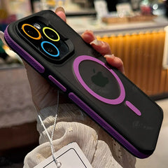 New Bicolor Matte Frosted Magnetic Phone Case For iPhone 17 16 15 14 Plus 13 12 11 Pro Max Translucent Shockproof Hard Cover