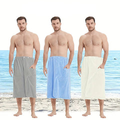 1 coral velvet men's bath towel-adjustable elastic bath towel-soft and skin-friendly, 31.5 * 55 inches, men's outdoor sauna skir