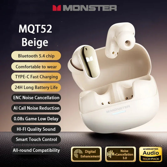 MONSTER MQT52 Bluetooth 5.4 – Pure Power Sound. Zero Noise. Zero Lag.