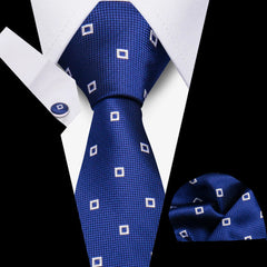 Elegant Ties For Men Gift Fashion Men Tie Set Striped Luxury Necktie Handchief Cufflinks 3 Pcs Business Wedding Suit Accessories