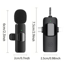 4 in 1 Professional Wireless Lavalier Microphone for IPhone/iPad/Android/Smartphone/Camera/Computer for Interviews Video Podcast