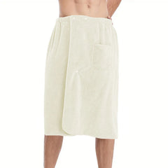 1 coral velvet men's bath towel-adjustable elastic bath towel-soft and skin-friendly, 31.5 * 55 inches, men's outdoor sauna skir