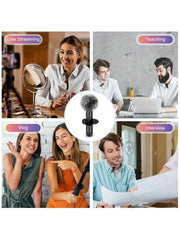 Wireless lavalier microphone, mini microphone, suitable for mobile live streaming, video recording and recording